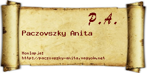 Paczovszky Anita névjegykártya